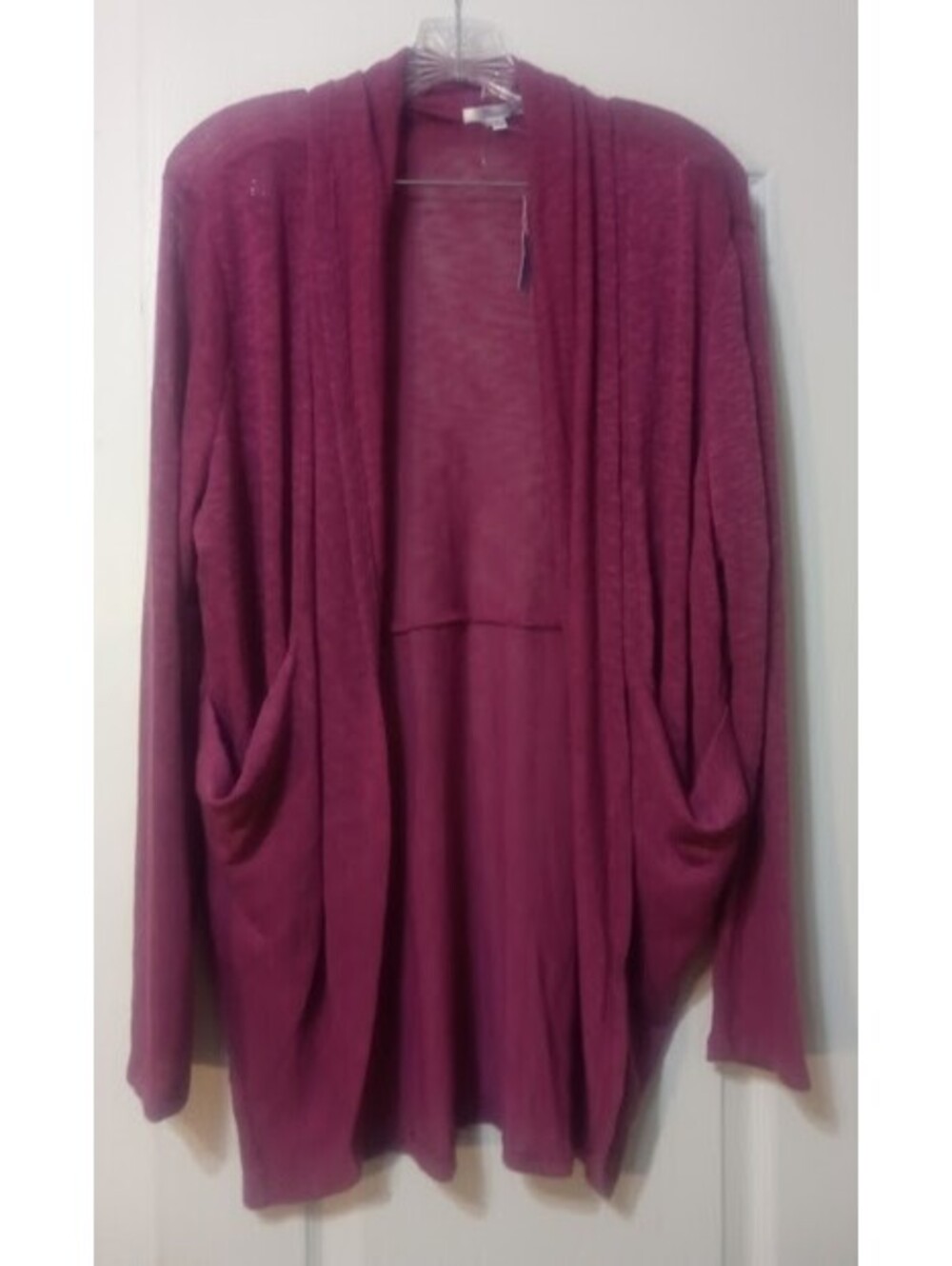 Berry Draped Cardigan — Periwinkle, Size Large